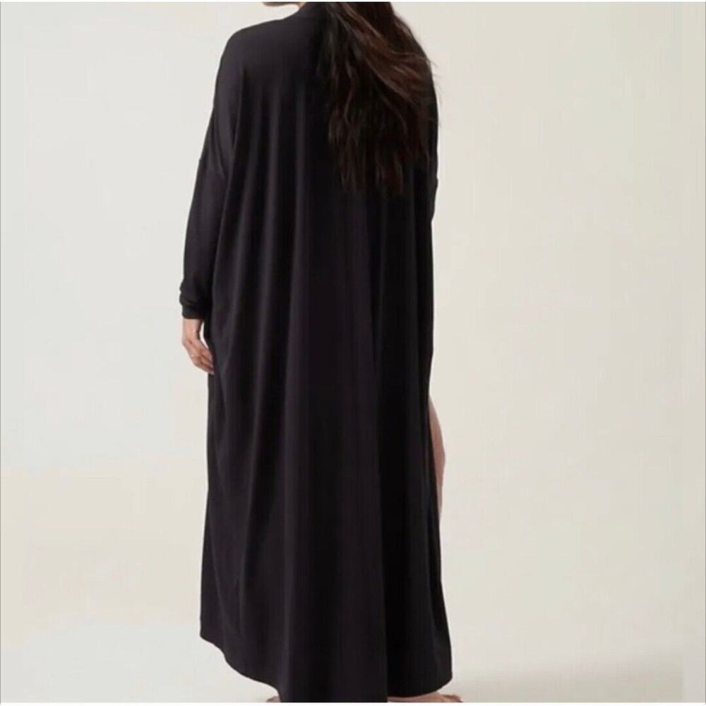 Athleta Modal Robe Black XXS Long Cardigan Sleep Pajama Womens Retail $129 - Picture 6 of 9